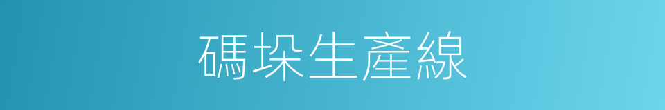 碼垛生產線的同義詞