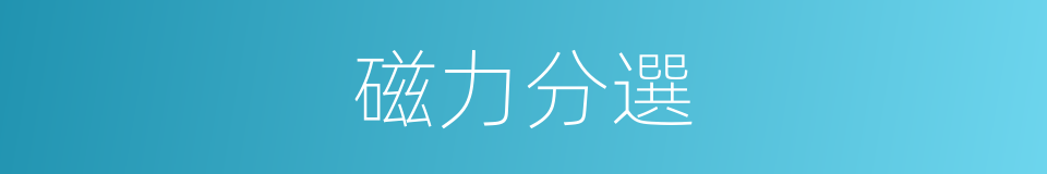 磁力分選的同義詞