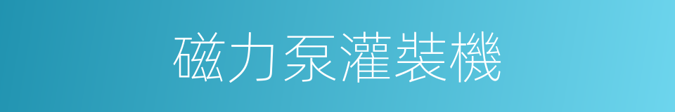 磁力泵灌裝機的同義詞