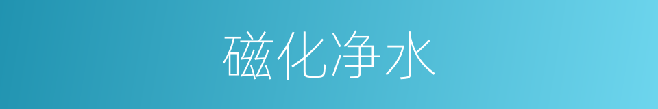 磁化净水的同义词