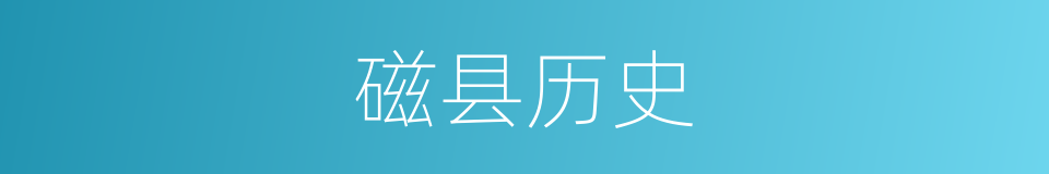 磁县历史的同义词