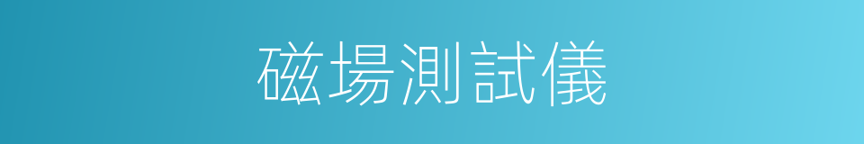 磁場測試儀的同義詞