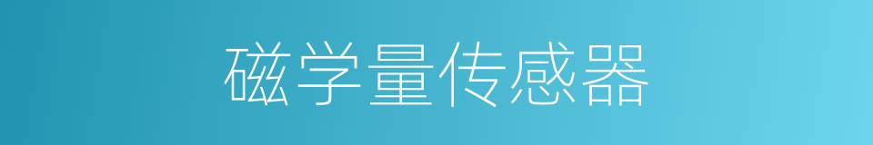 磁学量传感器的同义词