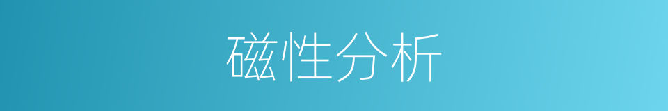 磁性分析的同义词