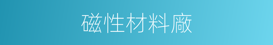 磁性材料廠的同義詞