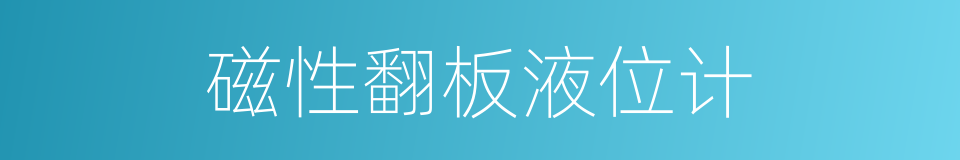 磁性翻板液位计的同义词