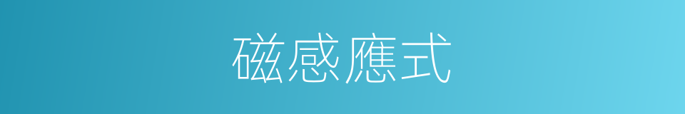 磁感應式的同義詞