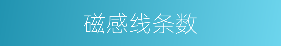 磁感线条数的同义词