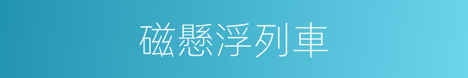 磁懸浮列車的意思