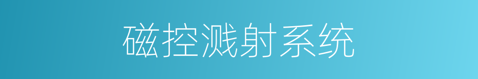 磁控溅射系统的同义词