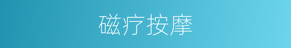 磁疗按摩的同义词
