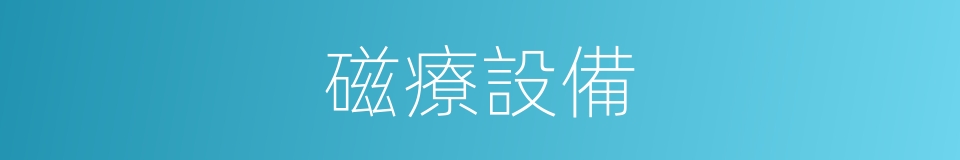 磁療設備的同義詞