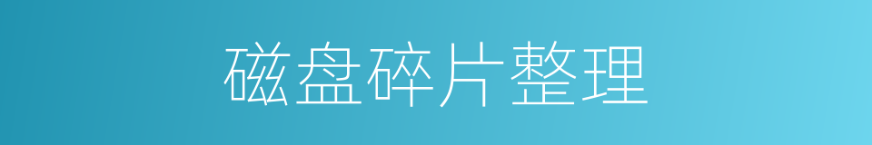 磁盘碎片整理的同义词