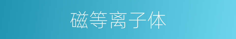 磁等离子体的同义词