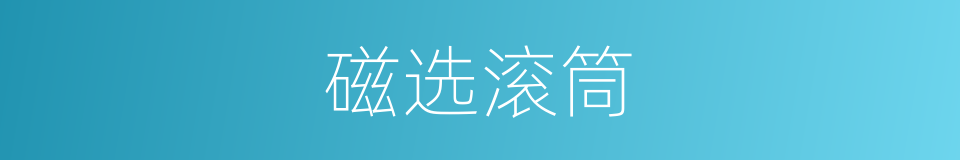 磁选滚筒的意思