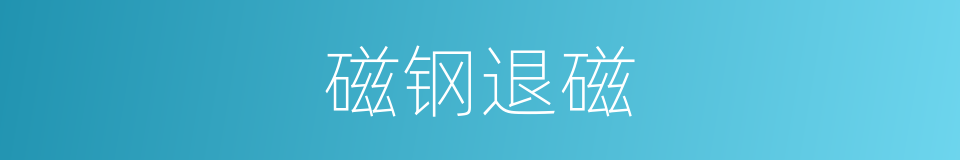 磁钢退磁的同义词