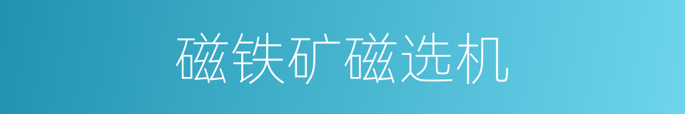 磁铁矿磁选机的同义词