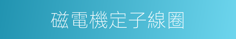 磁電機定子線圈的同義詞