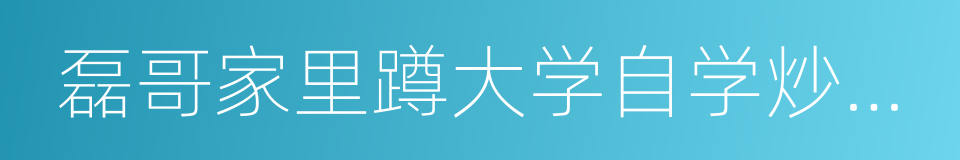 磊哥家里蹲大学自学炒股系列的同义词