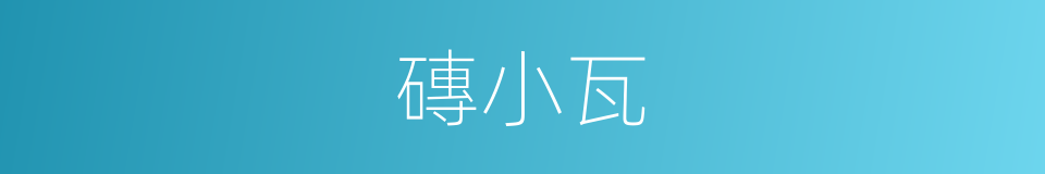 磚小瓦的同義詞