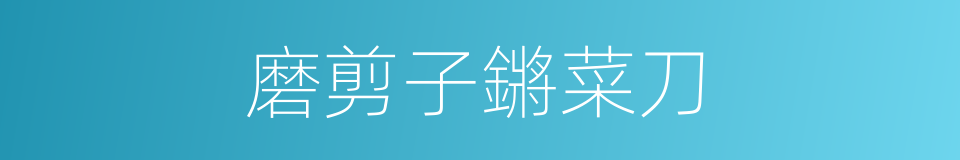 磨剪子鏘菜刀的同義詞