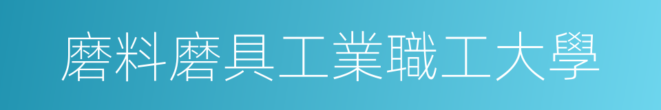 磨料磨具工業職工大學的同義詞