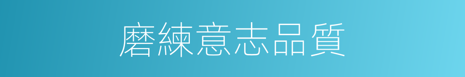 磨練意志品質的同義詞