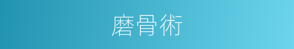 磨骨術的同義詞