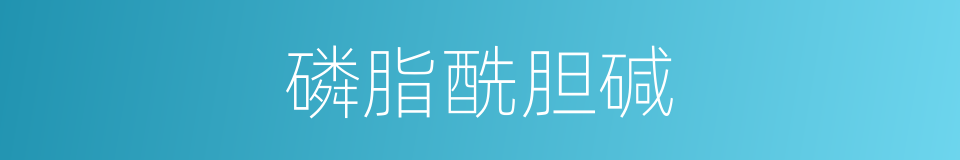 磷脂酰胆碱的同义词
