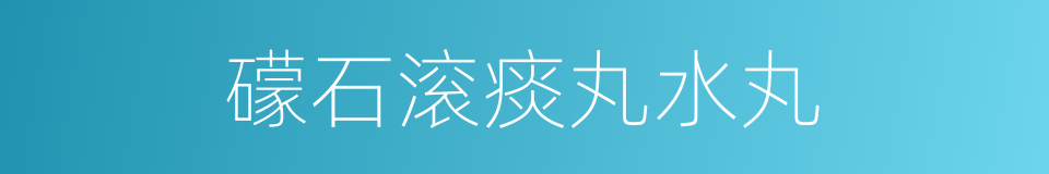 礞石滚痰丸水丸的同义词