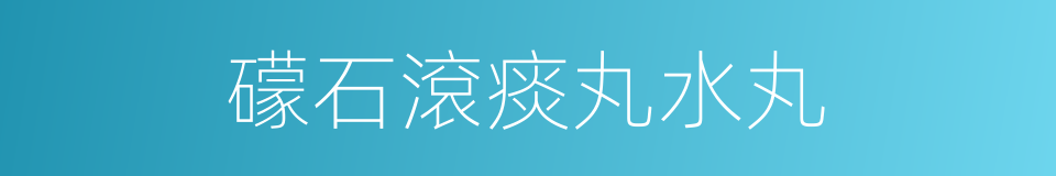 礞石滾痰丸水丸的同義詞