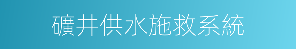 礦井供水施救系統的同義詞