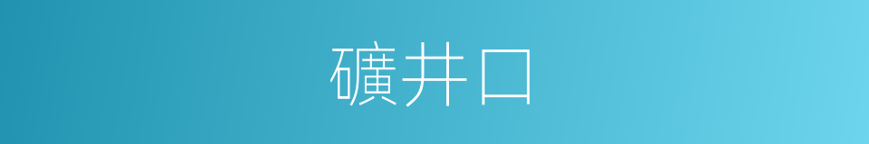 礦井口的同義詞