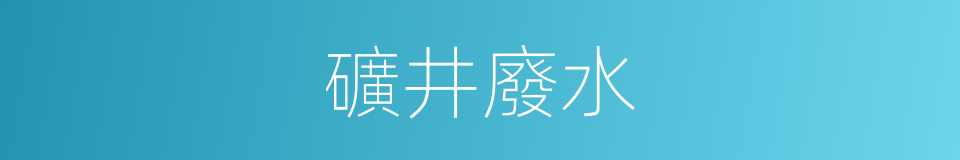 礦井廢水的同義詞