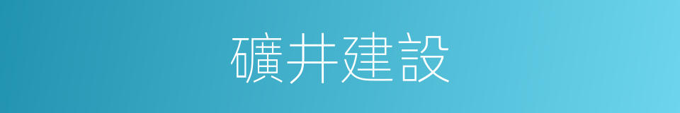 礦井建設的同義詞