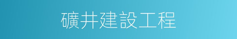 礦井建設工程的同義詞