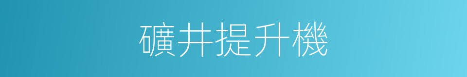 礦井提升機的同義詞