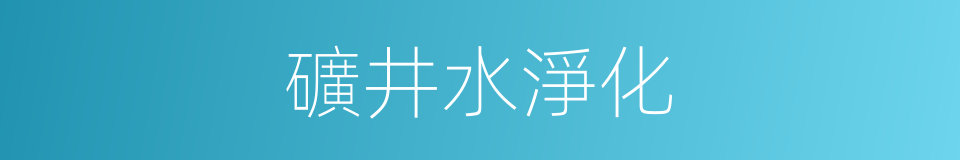 礦井水淨化的同義詞