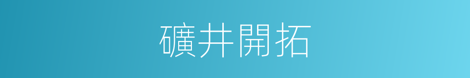 礦井開拓的同義詞