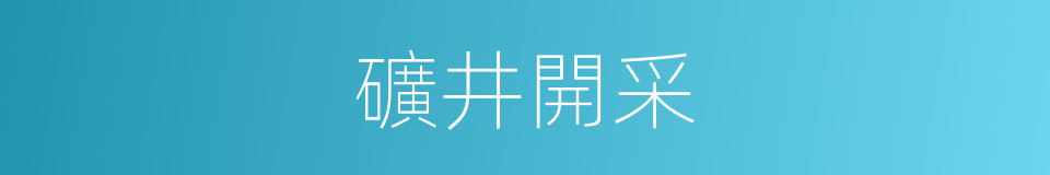 礦井開采的同義詞