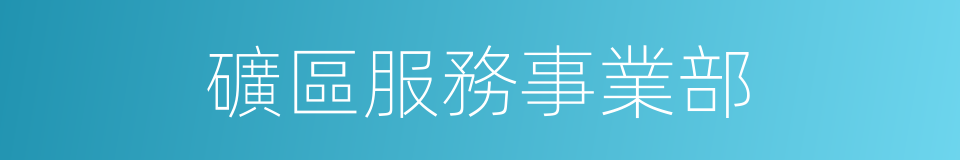 礦區服務事業部的同義詞