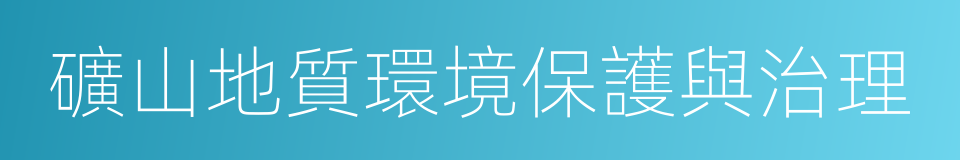 礦山地質環境保護與治理的同義詞