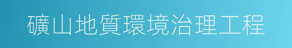 礦山地質環境治理工程的同義詞