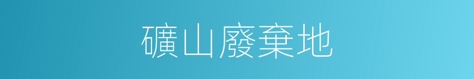 礦山廢棄地的同義詞