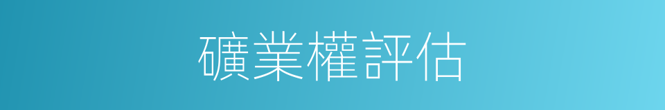 礦業權評估的同義詞