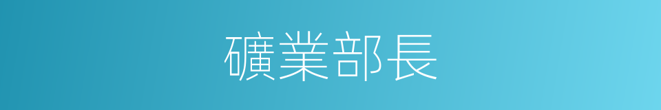 礦業部長的同義詞