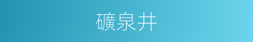 礦泉井的同義詞