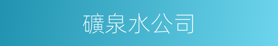 礦泉水公司的同義詞