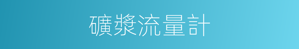 礦漿流量計的同義詞