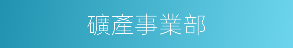 礦產事業部的同義詞